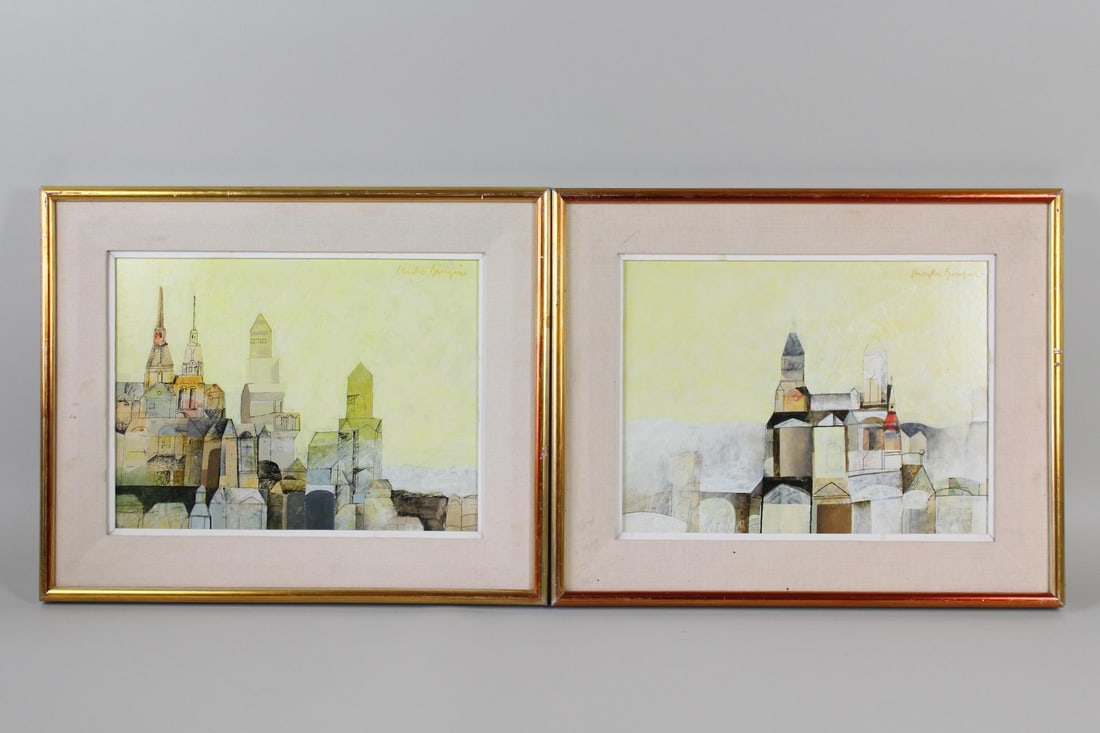 Pair of Claudio Barragan Cityscape Painting, Buenos Aires (1 of 17)