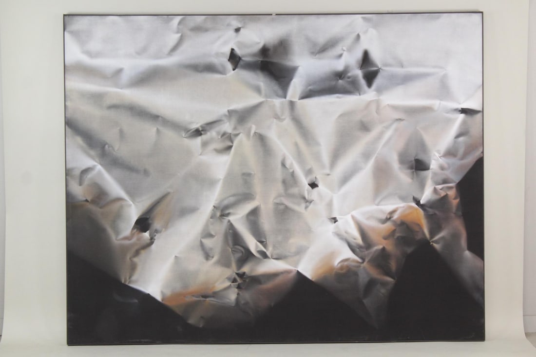 Large Edward Evans Photorealist Painting of Foil "Ascension" 1977 (1 of 12)