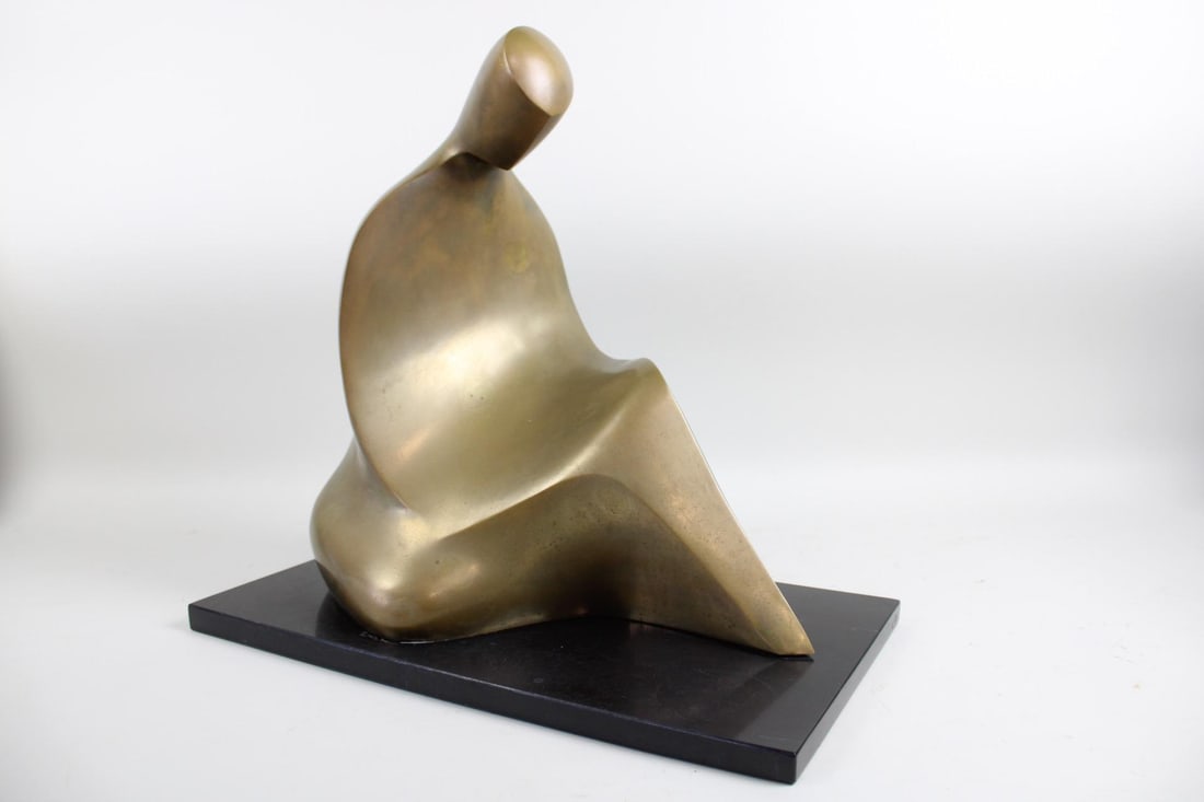 Abstract Bronze Figural Sculpture, Manner of Henry Moore (1 of 13)