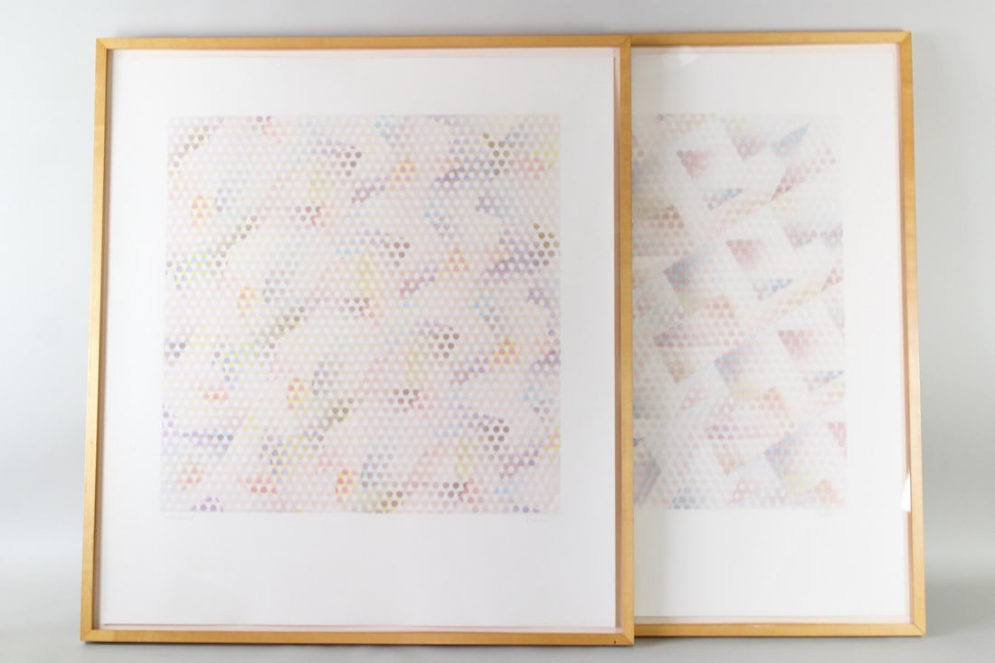 Pair of Large Abstract Geometric Prints, J. Nelson (1 of 17)