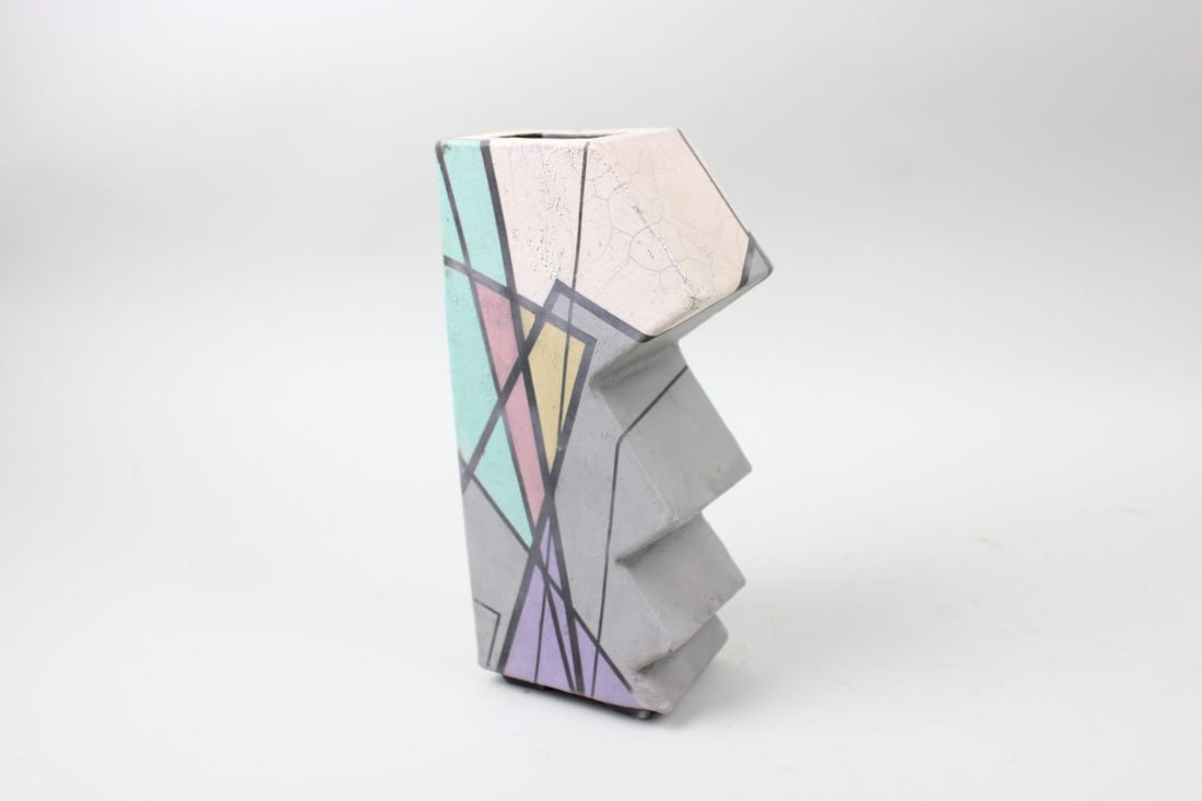 Memphis Style Pottery Vase, Signed Heim (1 of 10)