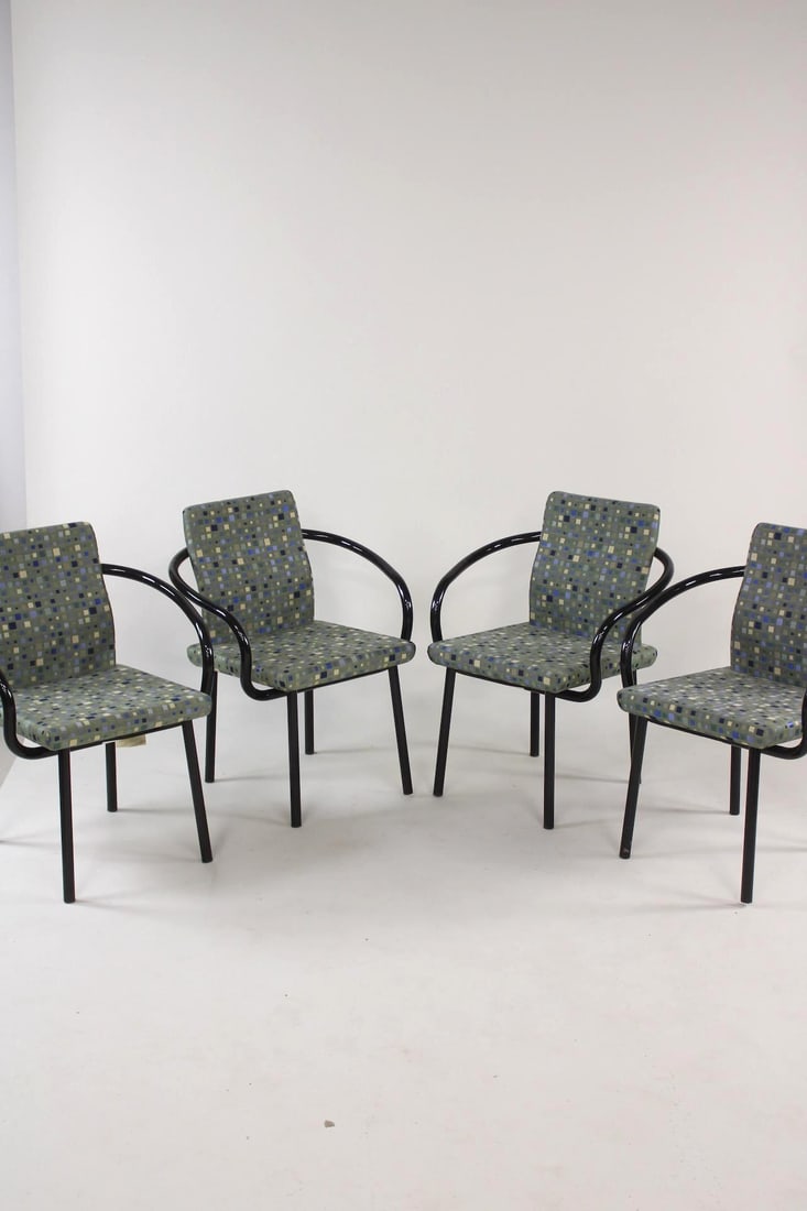 Set of 4 Postmodern 'Mandarin' Arm Chairs, Ettore Sottsass for Knoll (1 of 15)