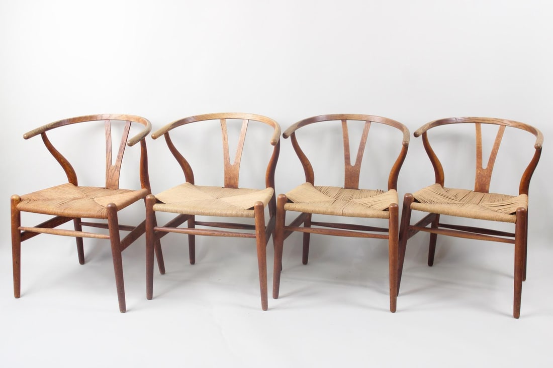 Set of 4 Hans Wegner Wishbone Chairs, Carl Hansen & Sons (1 of 19)