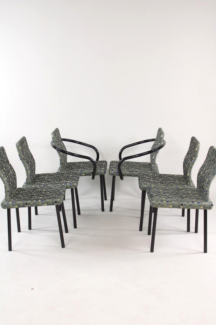 Set of 6 Postmodern 'Mandarin' Chairs, Ettore Sottsass for Knoll (1 of 16)