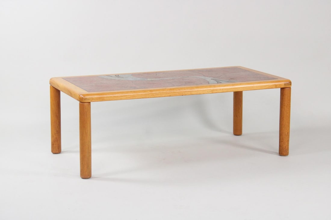 Mid-Century Danish Modern Haslev Stone Mosaic Tile Coffee Table (1 of 7)