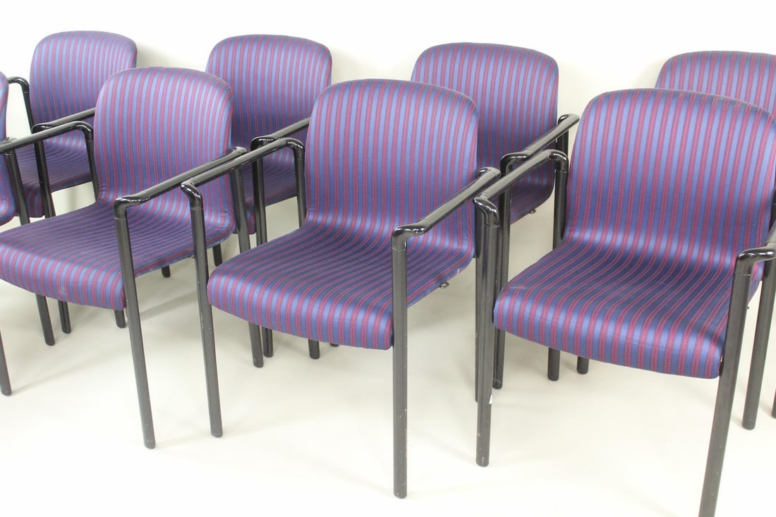 Set of 8 Herman Miller Stacking Upholstered Armchairs, 2 of 2 (1 of 18)