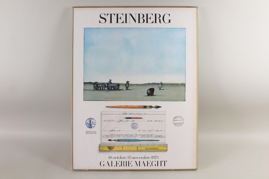 Saul Steinberg Art Exhibition Poster 1973 Galerie Maeght Paris (1 of 8)