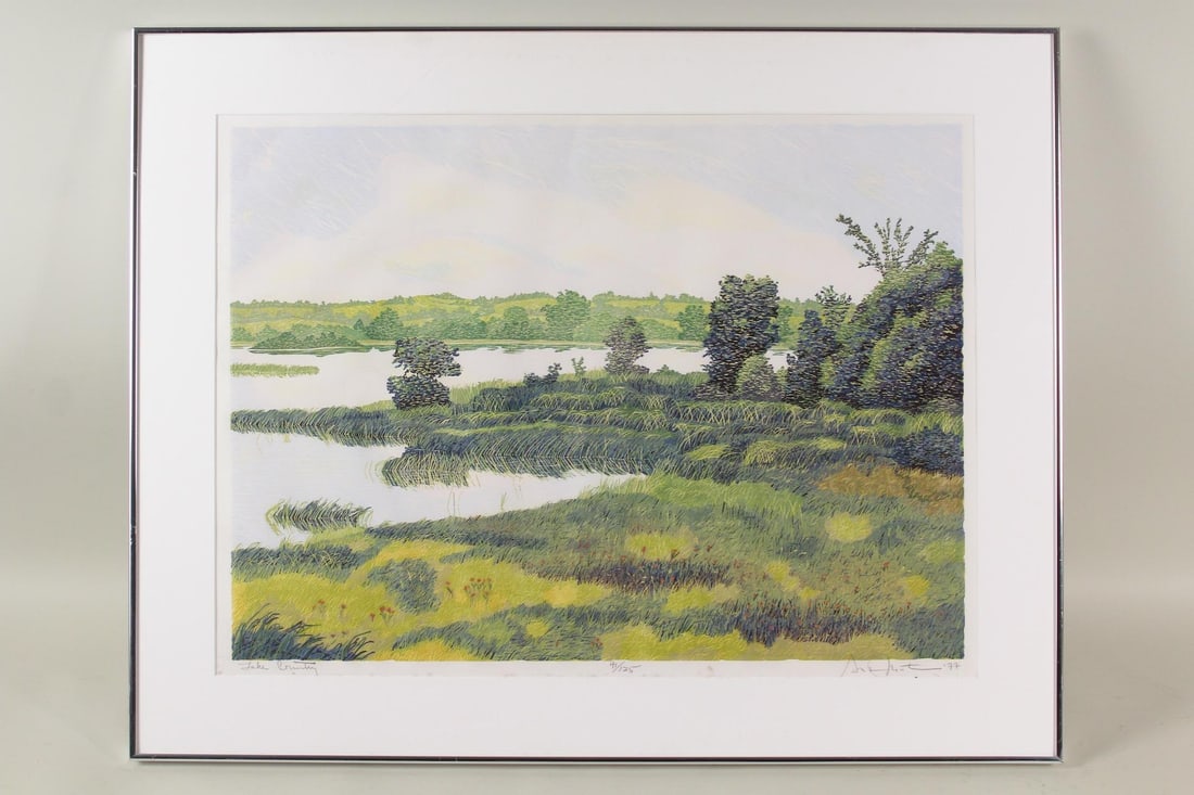 Gordon Mortensen Reduction Woodcut "Lake Country" (1 of 14)