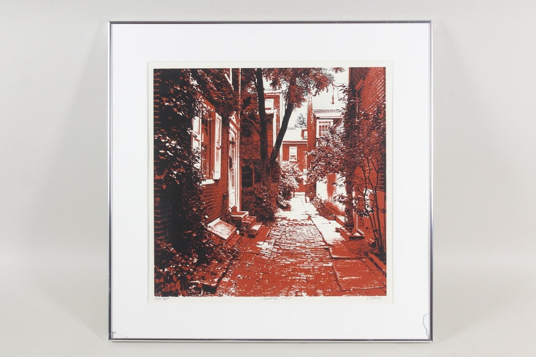 R. Ehrlich Screenprint Old City Philadephia "Cherrytree Street" (1 of 10)