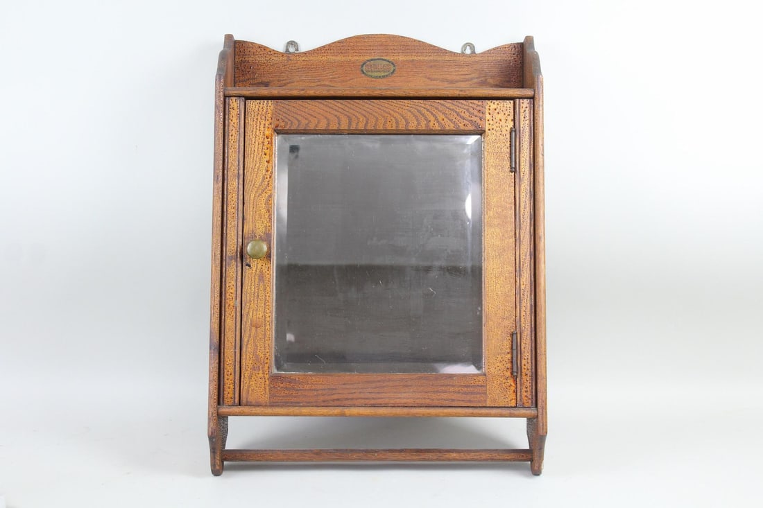 Peerless Towel Co.Oak Medicine Cabinet w/ Vanity Mirror (1 of 10)