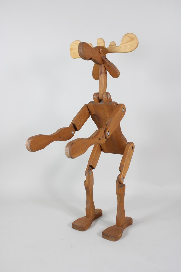 Mid-Century Modern Convertible Wooden Moose Side Table, Coat Rack, Sculpture (1 of 15)