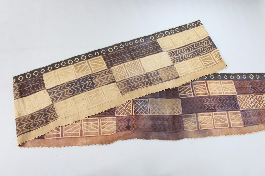 19.5-Foot Roll of Patterned African Kuba Cloth Ceremonial Skirt (1 of 9)
