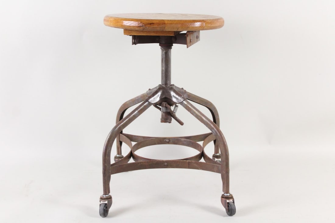 Industrial Brown Metal Adjustable Toledo Shop Stool (1 of 7)