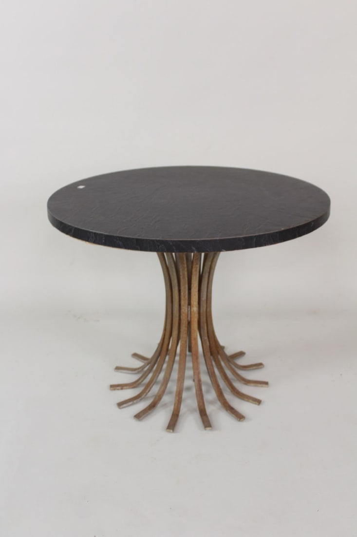 Mid-Century Modern Cafe Table with Bent Metal Base (1 of 7)