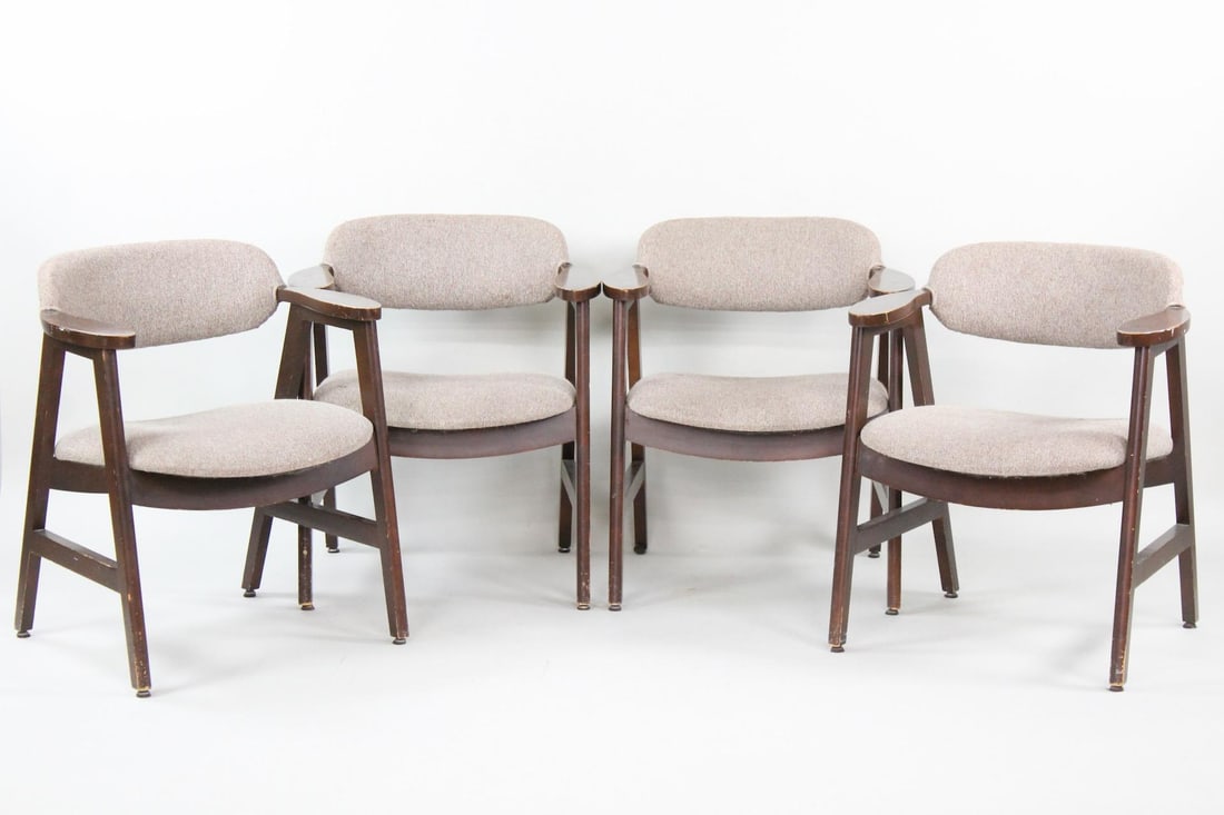 Set of 4 Mid-Century Danish Modern Armchairs, Erik Kirkegaard Style (1 of 9)