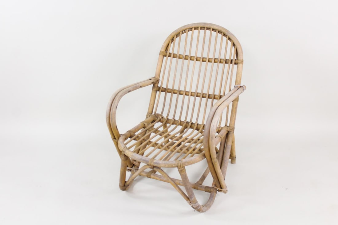 Mid-Century Modern Bent Bamboo Lounge Chair (1 of 12)