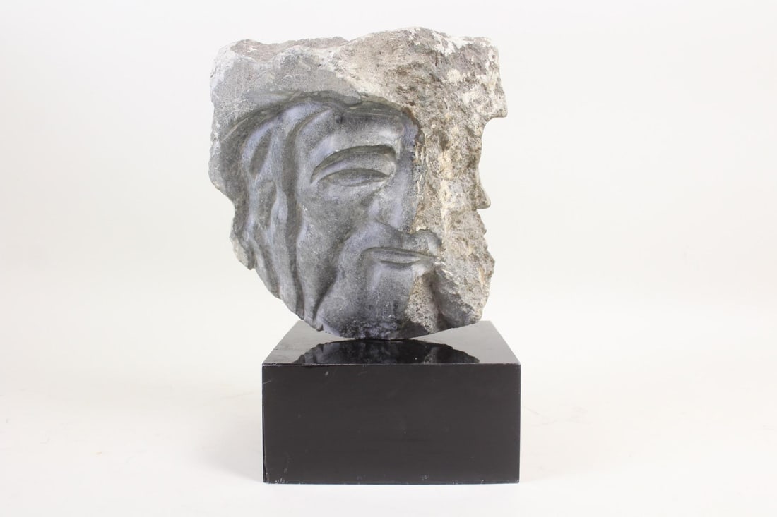 Bryan Ross Stone Sculpture, 2 Faces 1981 (1 of 12)