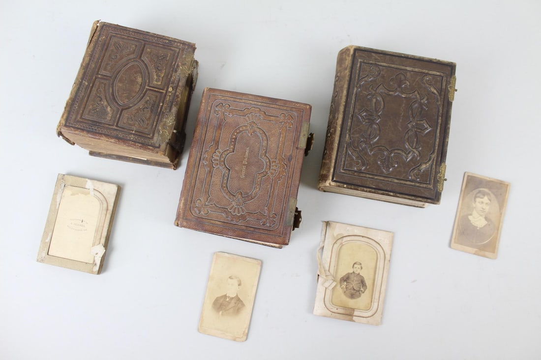 Lot of 3 Victorian Photo Albums with Photographs, CDVs, Cabinet Cards, Tintypes (1 of 20)