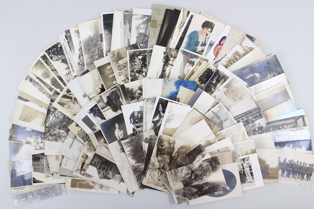 Lot of 169 Early Postcards, Postmarked & Unmarked, Real Photo & Illustrated (1 of 18)