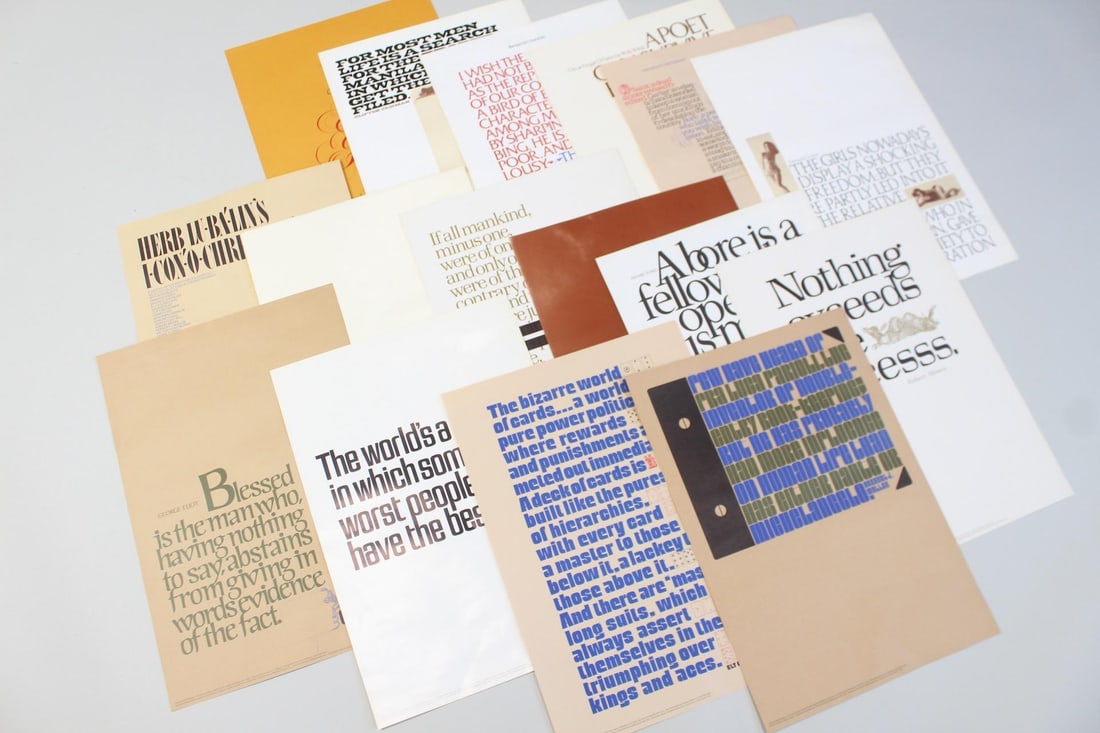 Lot of 15 Mid-Century Modern Lithographs, 1966 International Type Face Design Competition (1 of 14)