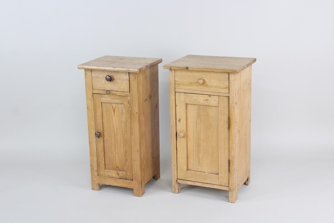 Pair of Pine Wood One-Drawer Cupboards, Night Stands (1 of 9)