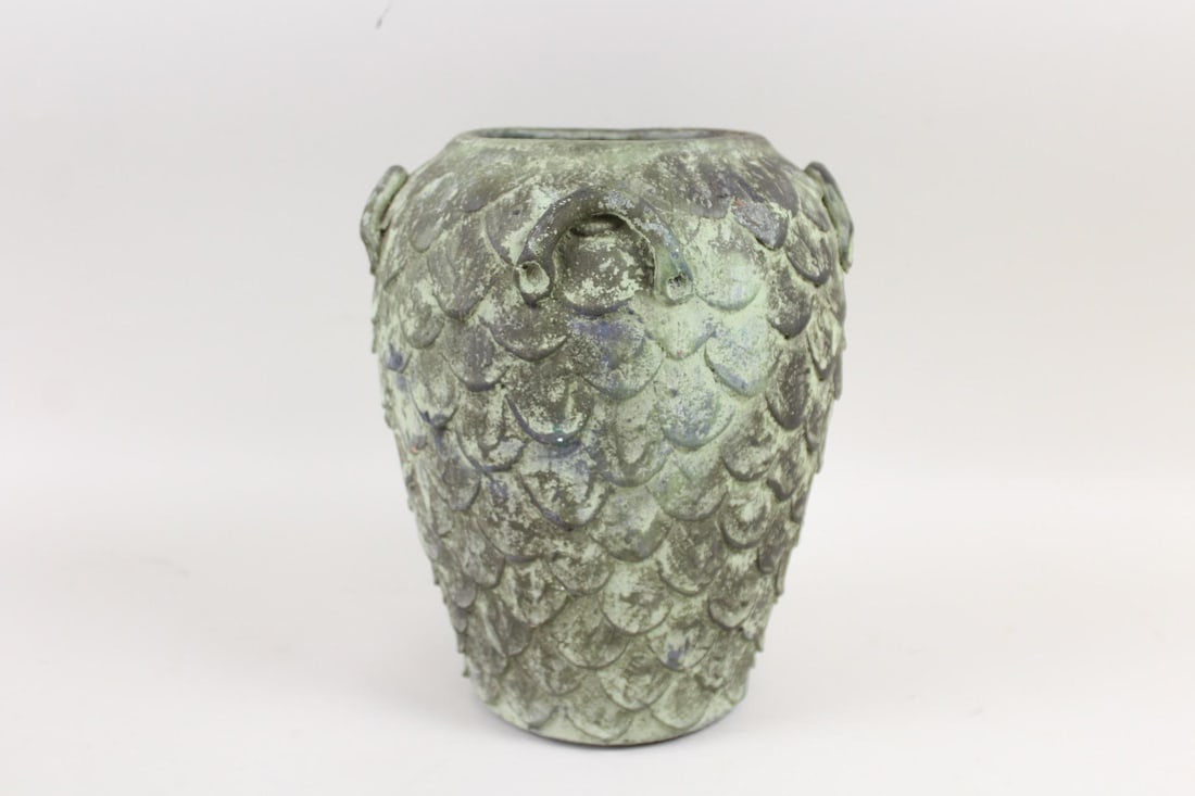 Green Terracotta Dragon Scale Vase (1 of 11)