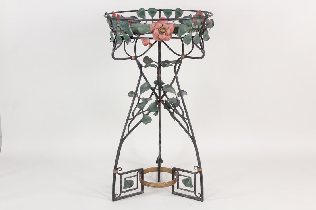 Art Nouveau Belle Epoque Wrought Iron Botanical Planter (1 of 8)