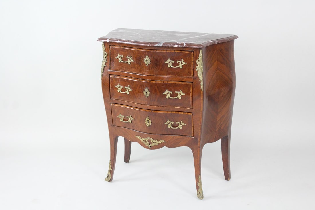 Louis XV Style Marble Topped Wood Commode (1 of 10)