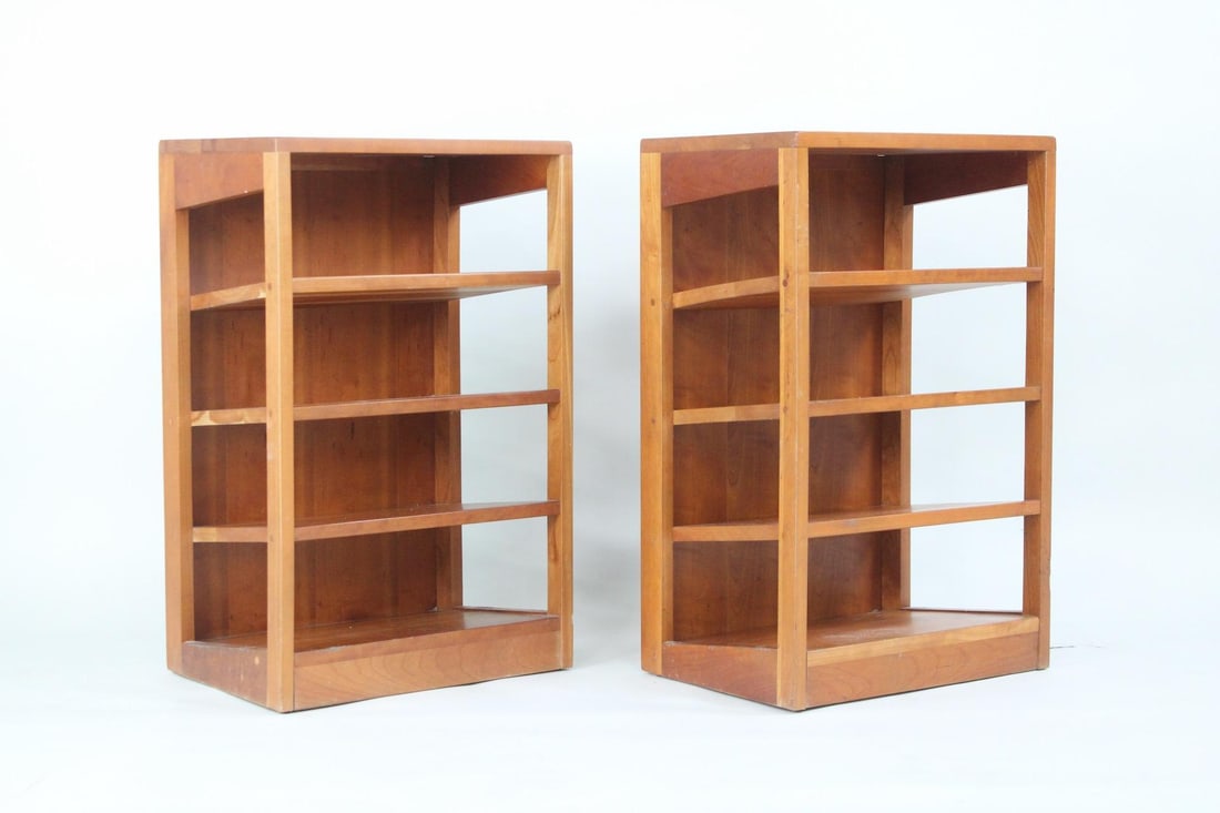 Pair of Levenger Cherry Magazine Book Rack Side Tables (1 of 11)