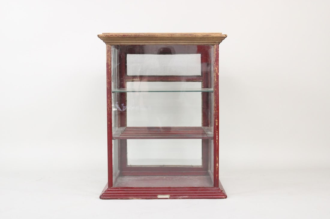 Red Painted Store Counter Bakery Display Case, J. Middleby Boston (1 of 17)