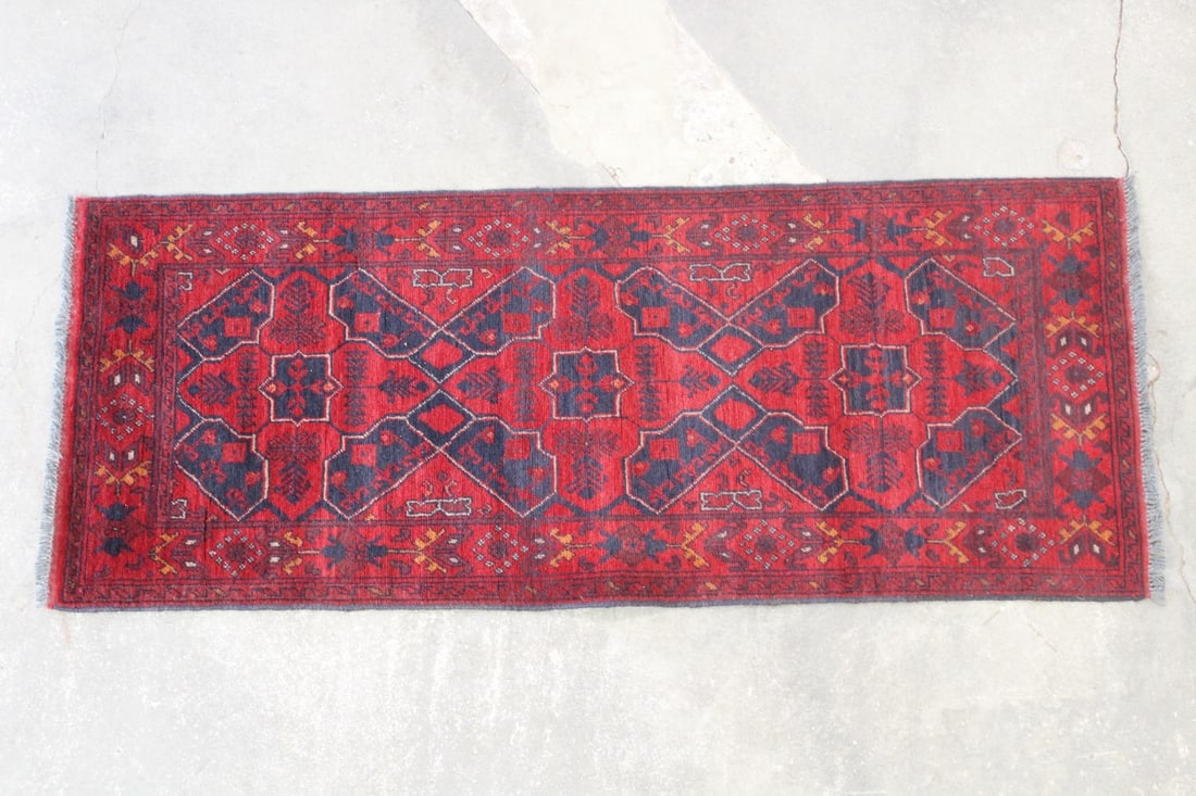Small 6+ Ft Red Oriental Wool Runner Rug (1 of 7)