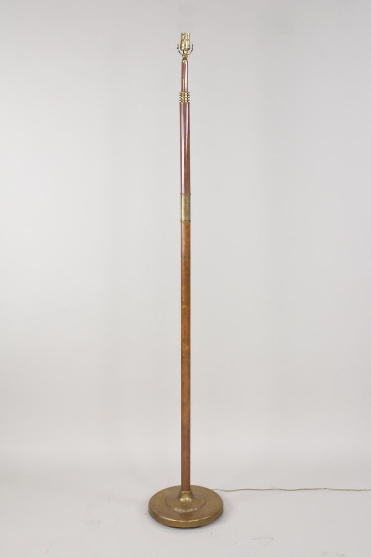 Art Deco Copper & Brass Floor Lamp, Machine Age (1 of 7)