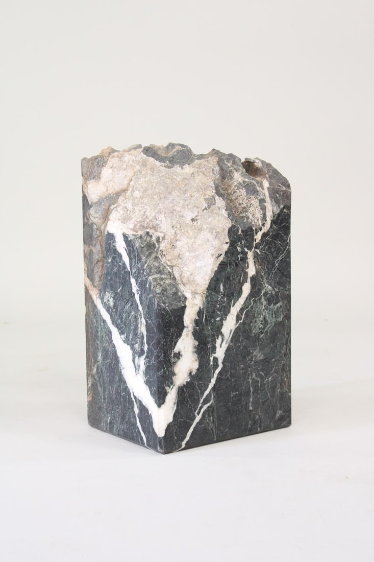 Large Green & White Polished Marble Column Ruin (1 of 15)