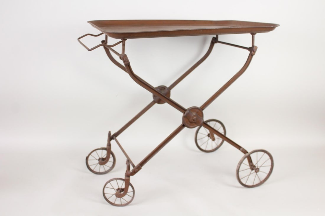 Antique Metal Tea Trolley Cart (1 of 9)