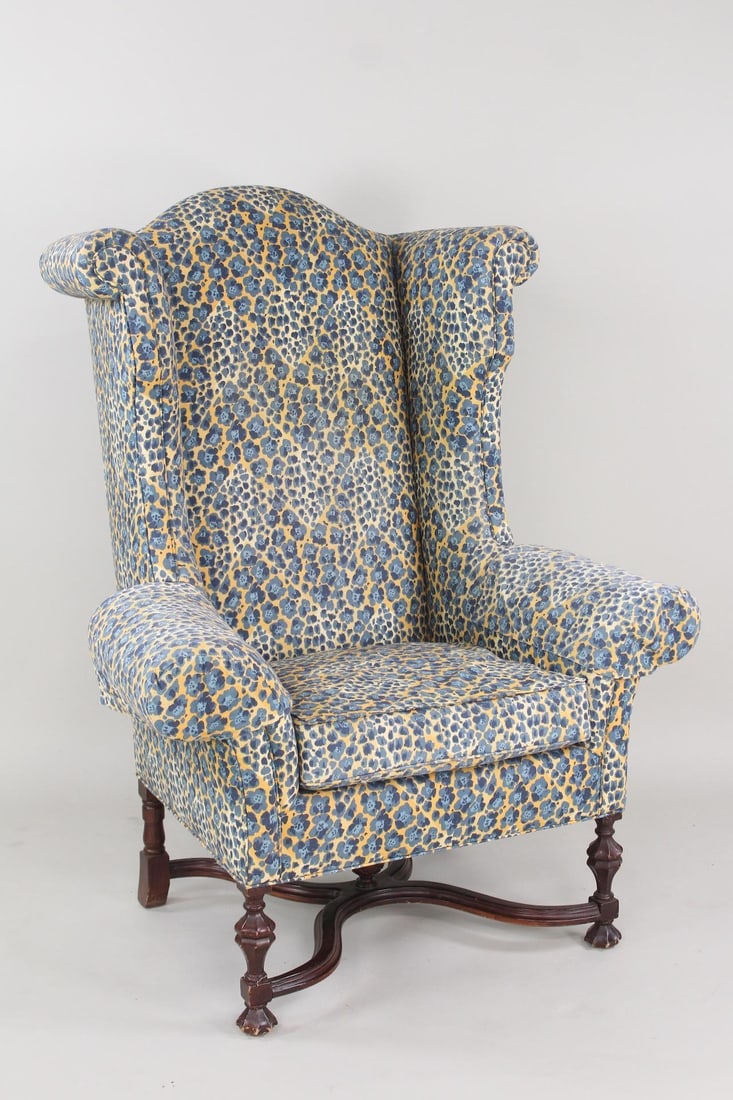 Oversized William and Mary Style Wing Chair, Lee Jofa (1 of 12)