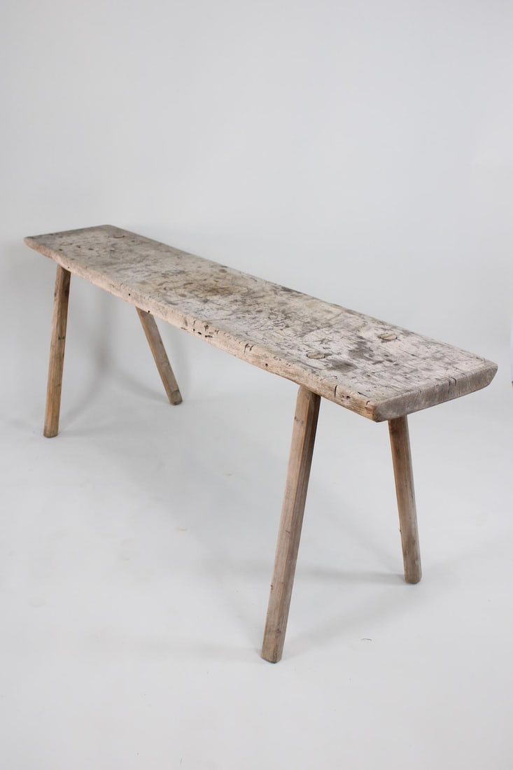 7.5 Ft Long Primitive Peg Leg Butcher Block Farm Table (1 of 10)