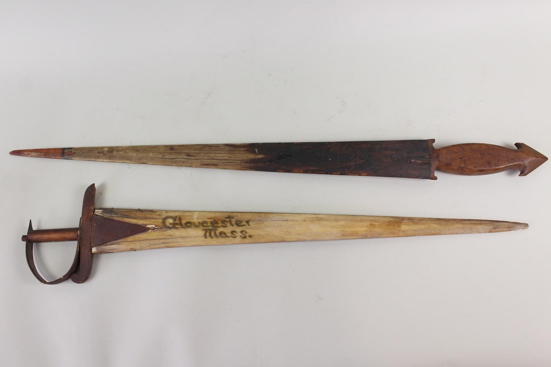Lot of 2 Swordfish Bill Swords, Gloucester MA Souvenir (1 of 12)