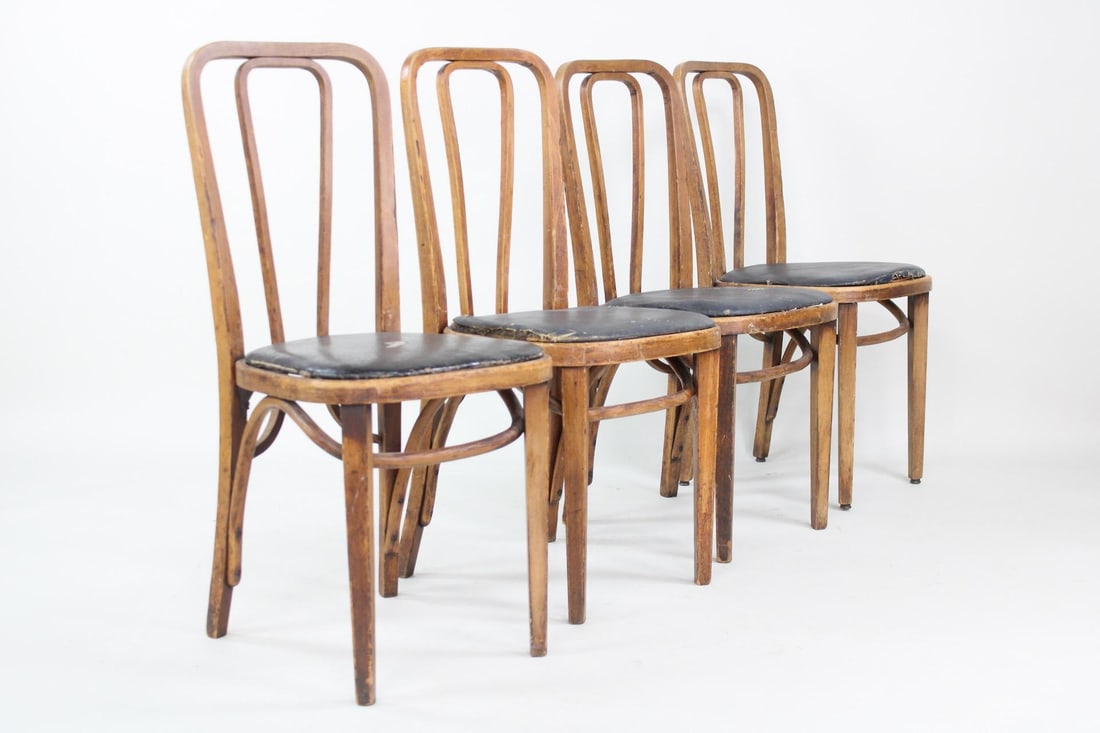 Set of 4 Bentwood Cafe Bistro Wooden Chairs, Kohn Thonet Style (1 of 12)
