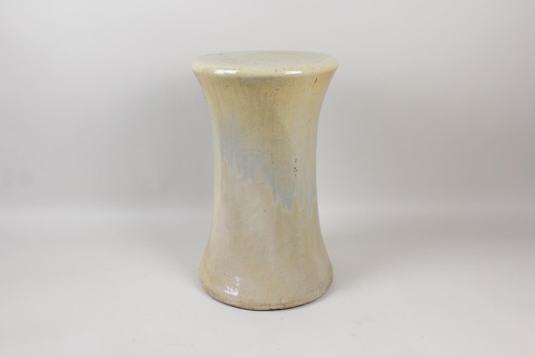 Gray Glazed Terra Cotta Ceramic Pedestal (1 of 10)