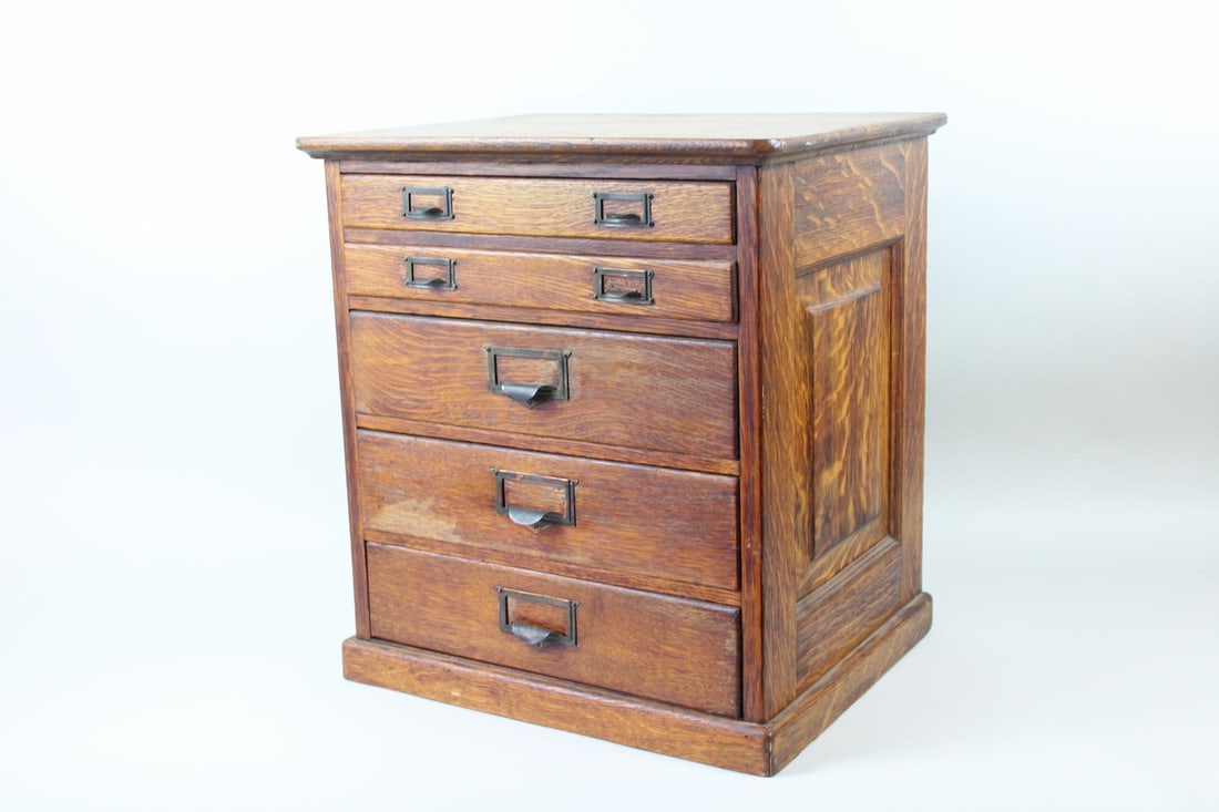 Antique Oak Multidrawer Cabinet, Shaw Walker Style (1 of 8)