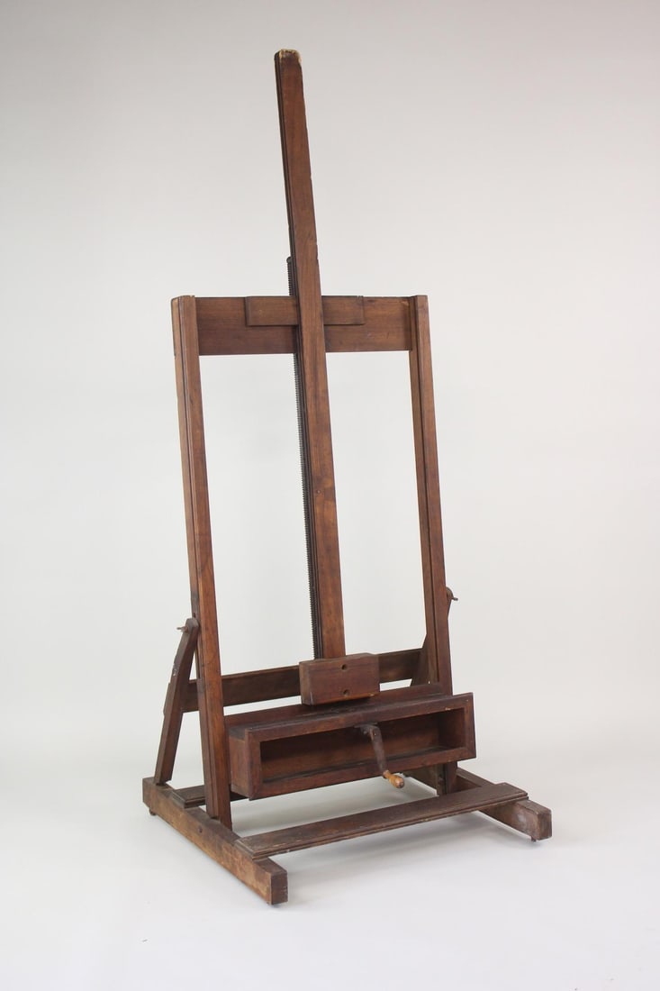 Large Wooden Artist Studio Easel with Adjustable Crank (1 of 8)
