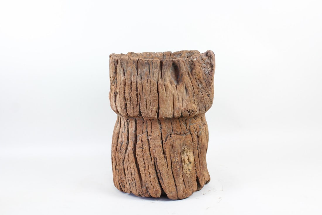 Primitive Industrial Wood Mortar Planter, 5 of 5 (1 of 9)