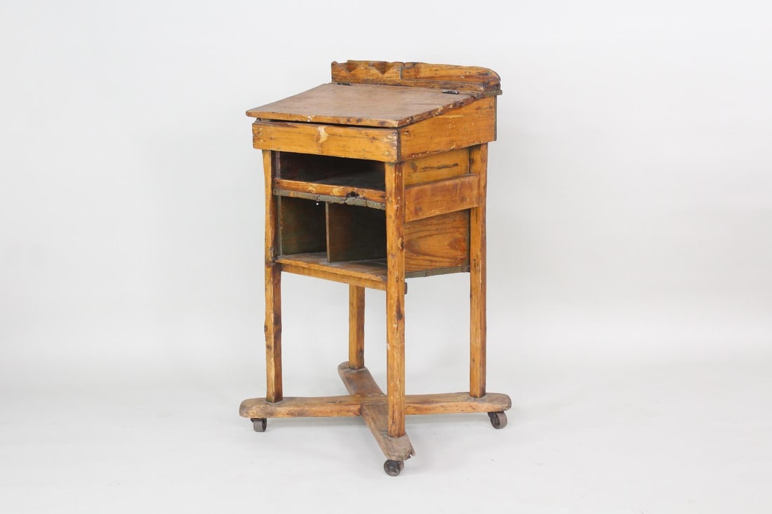 Industrial Primitive Portable Wooden Flip Top Desk, Work Station (1 of 9)