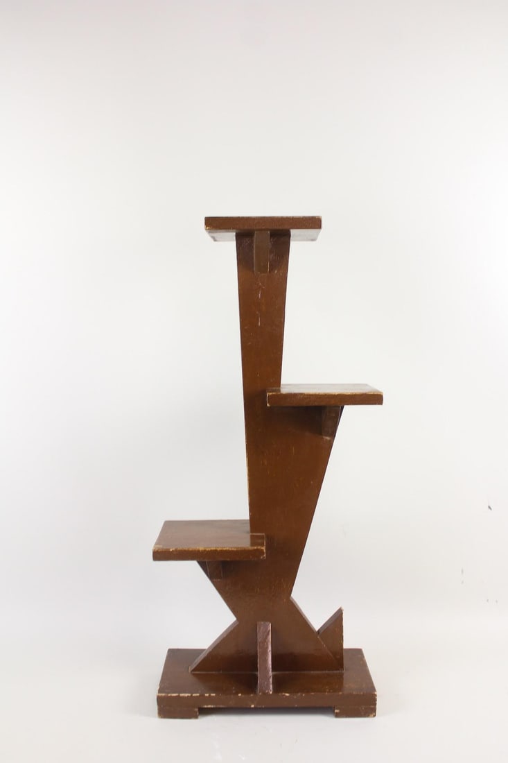 Minimalist Deco 4-Tier Wooden Plant Stand (1 of 9)