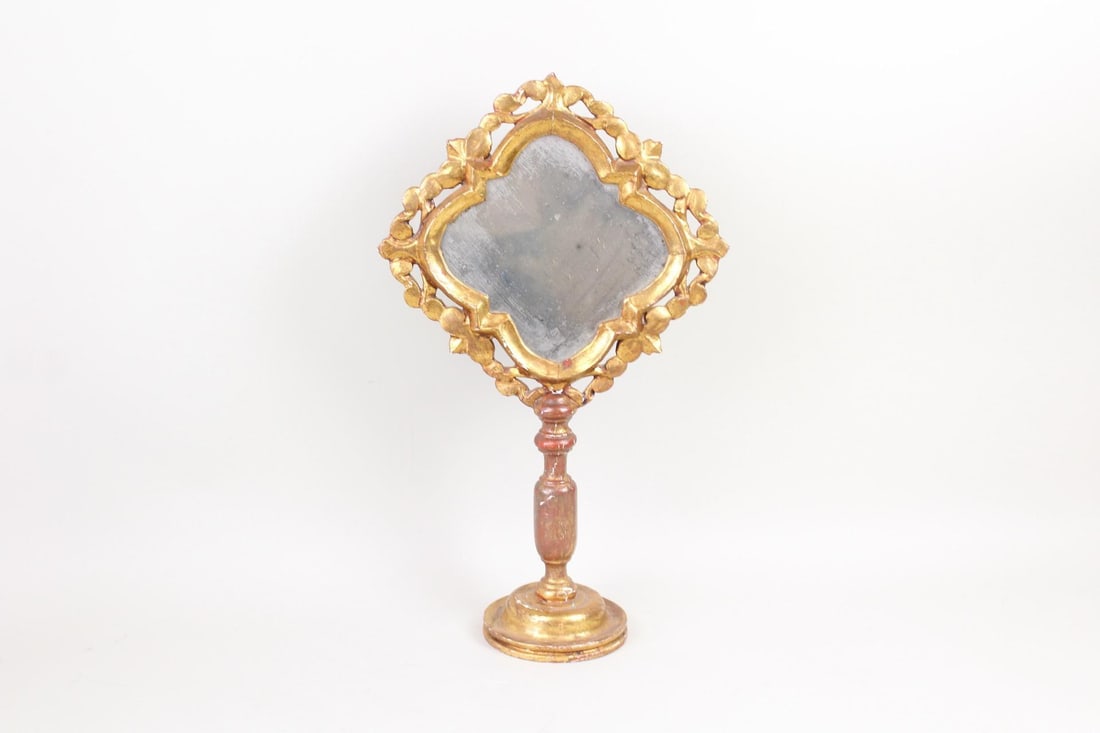 Gilt Wood Vanity Dressing Mirror on Stand (1 of 8)
