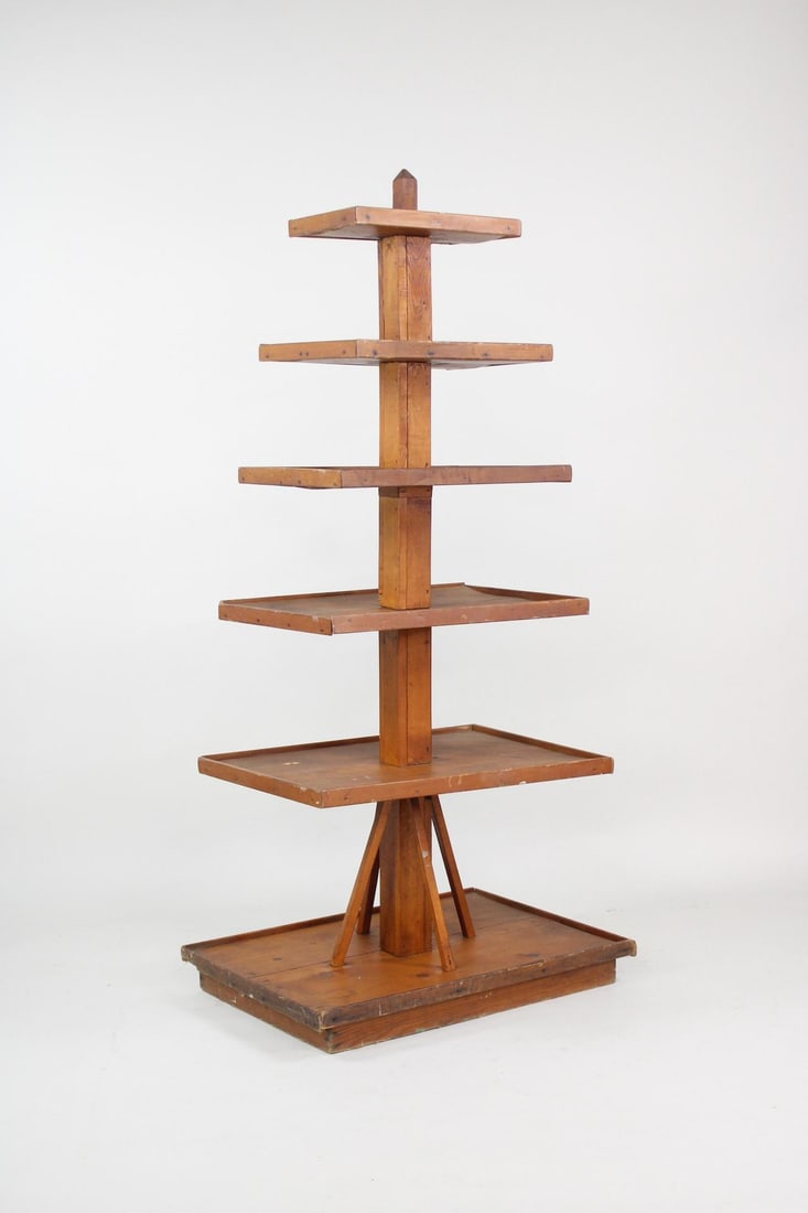 Primitive Tiered Wooden Store Display Shelf Rack (1 of 15)
