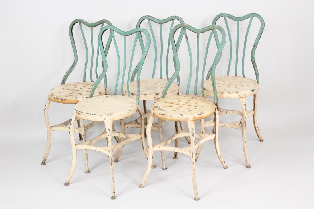 Set of 5 Industrial Metal Toledo Soda Fountain Chairs (1 of 13)