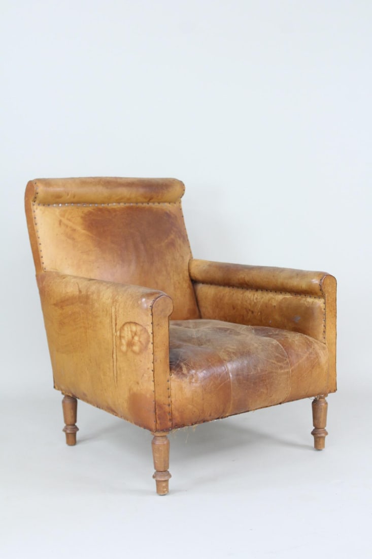 French Art Deco Leather Club Chair (1 of 15)