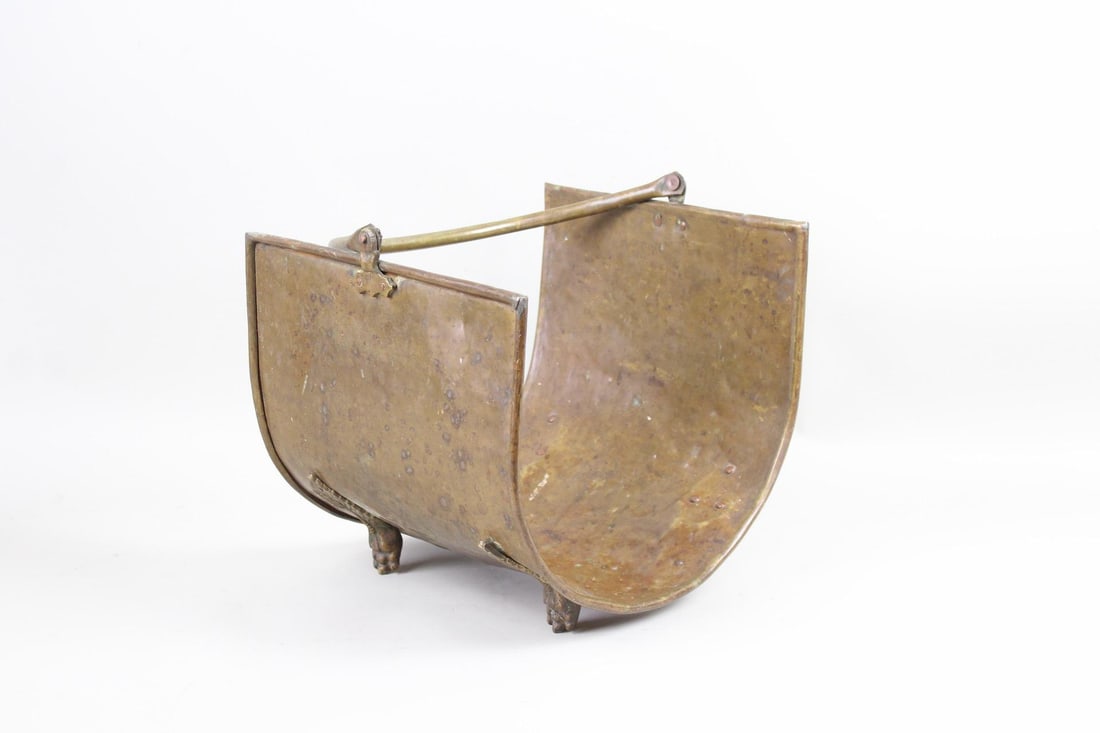 Brass Fireplace Log Holder with Claw Feet (1 of 9)
