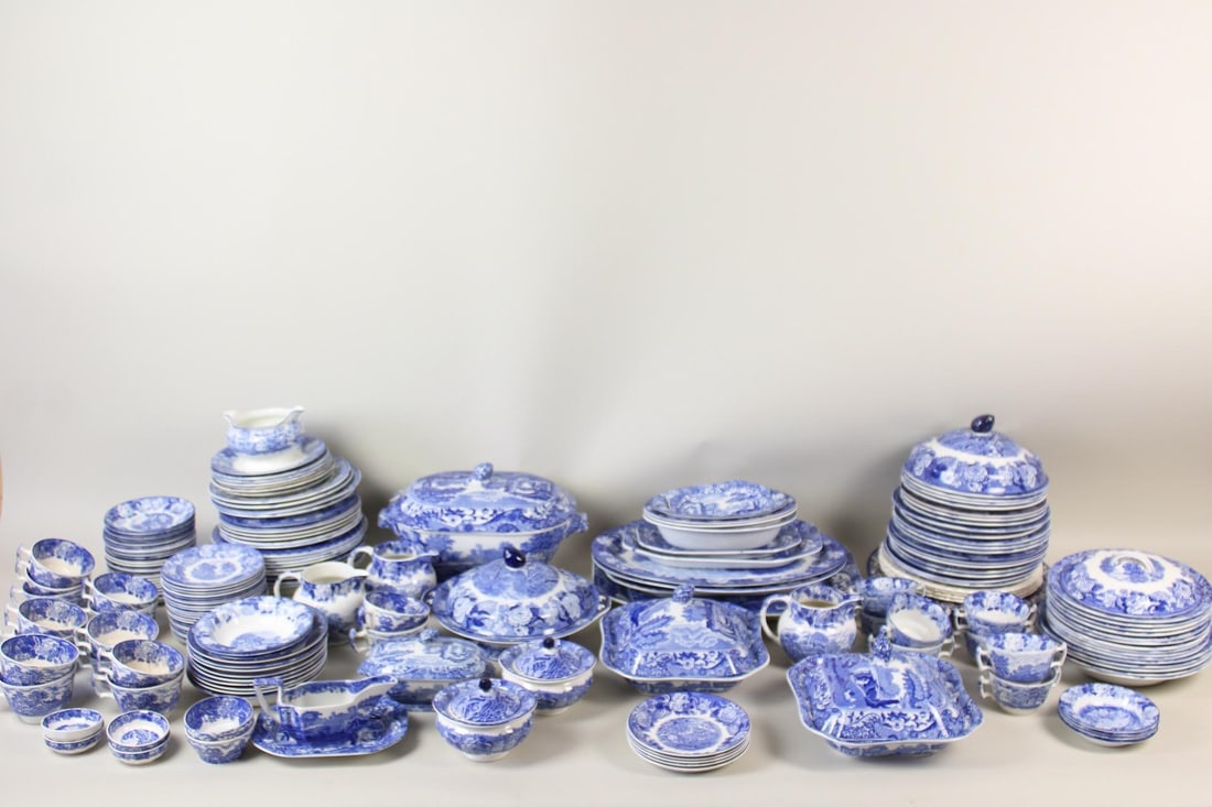 Huge 190+ Piece Collection Blue & White Transferware China Dishes, incl. Spode (1 of 15)